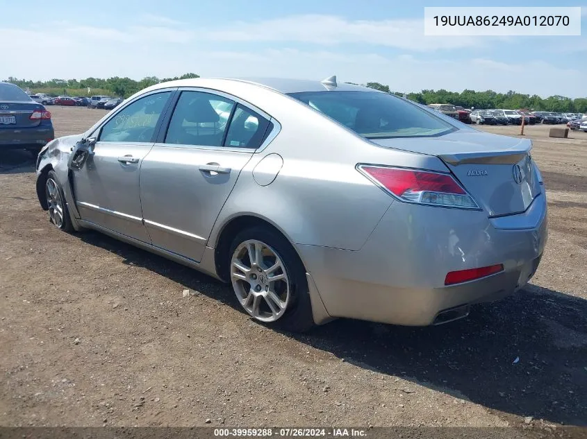 2009 Acura Tl 3.5 VIN: 19UUA86249A012070 Lot: 39959288