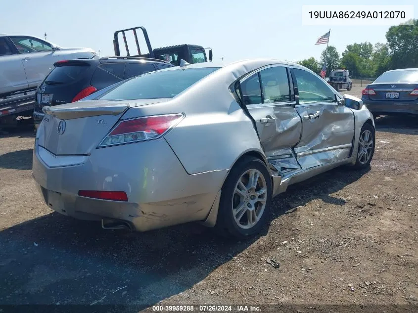 2009 Acura Tl 3.5 VIN: 19UUA86249A012070 Lot: 39959288