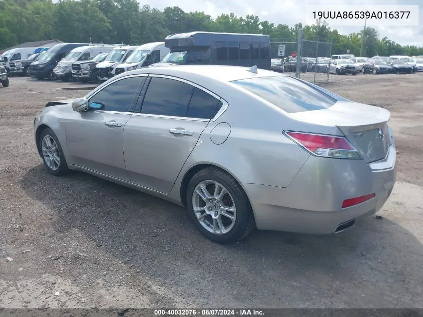 2009 Acura Tl 3.5 VIN: 19UUA86539A016377 Lot: 40032076