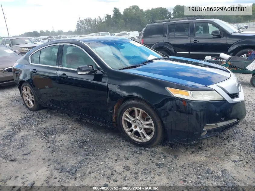 2009 Acura Tl 3.5 VIN: 19UUA86229A002881 Lot: 40203752