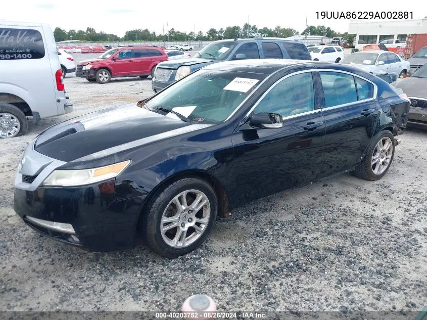 2009 Acura Tl 3.5 VIN: 19UUA86229A002881 Lot: 40203752