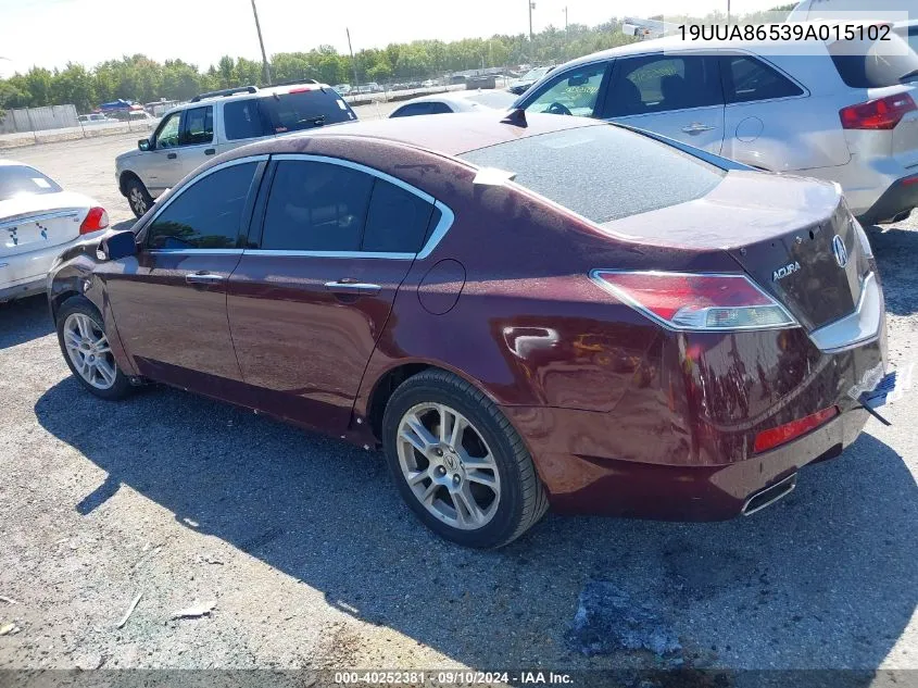 2009 Acura Tl 3.5 VIN: 19UUA86539A015102 Lot: 40252381