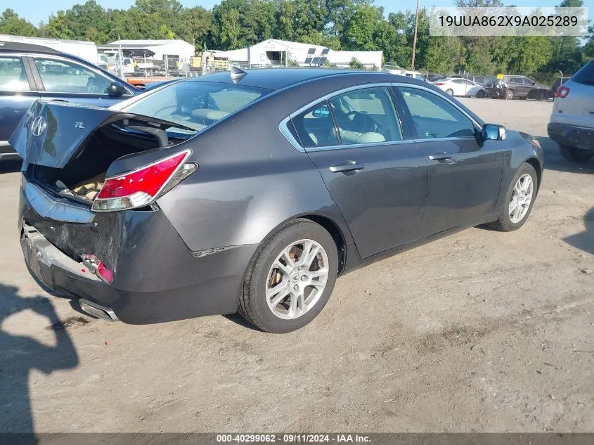 2009 Acura Tl VIN: 19UUA862X9A025289 Lot: 40299062