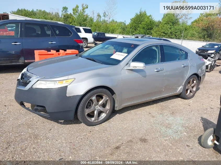 2009 Acura Tl 3.7 VIN: 19UUA96599A003171 Lot: 40303564