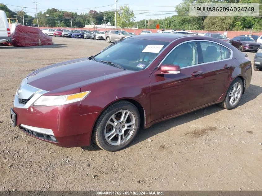 2009 Acura Tl 3.5 VIN: 19UUA86209A024748 Lot: 40391762