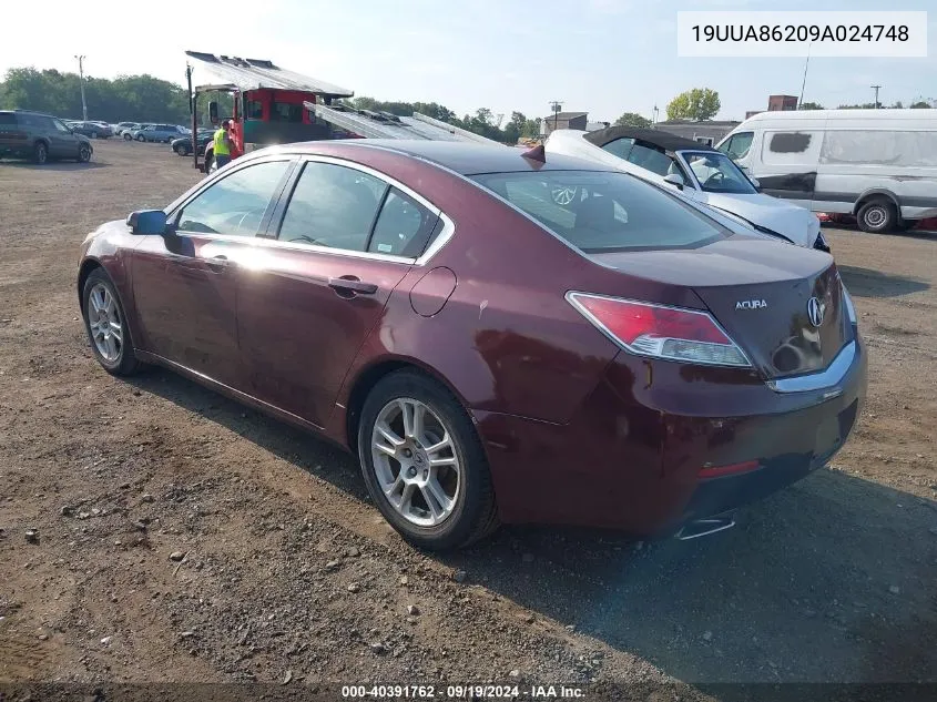 2009 Acura Tl 3.5 VIN: 19UUA86209A024748 Lot: 40391762