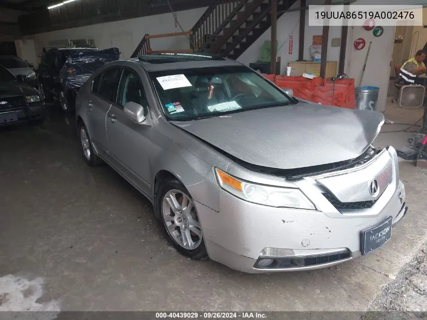 2009 Acura Tl 3.5 VIN: 19UUA86519A002476 Lot: 40439029