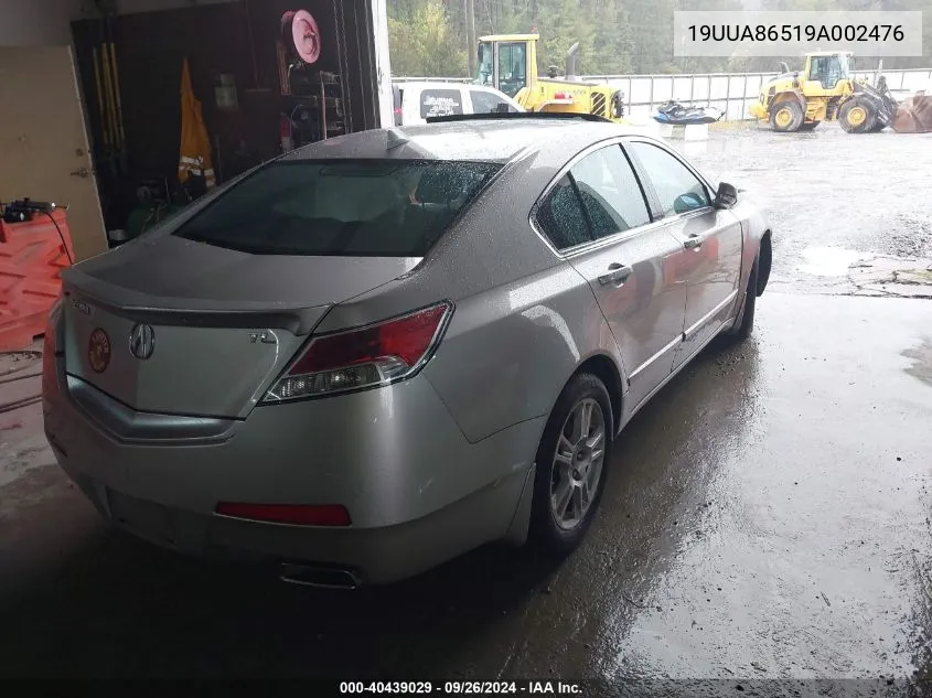 2009 Acura Tl 3.5 VIN: 19UUA86519A002476 Lot: 40439029