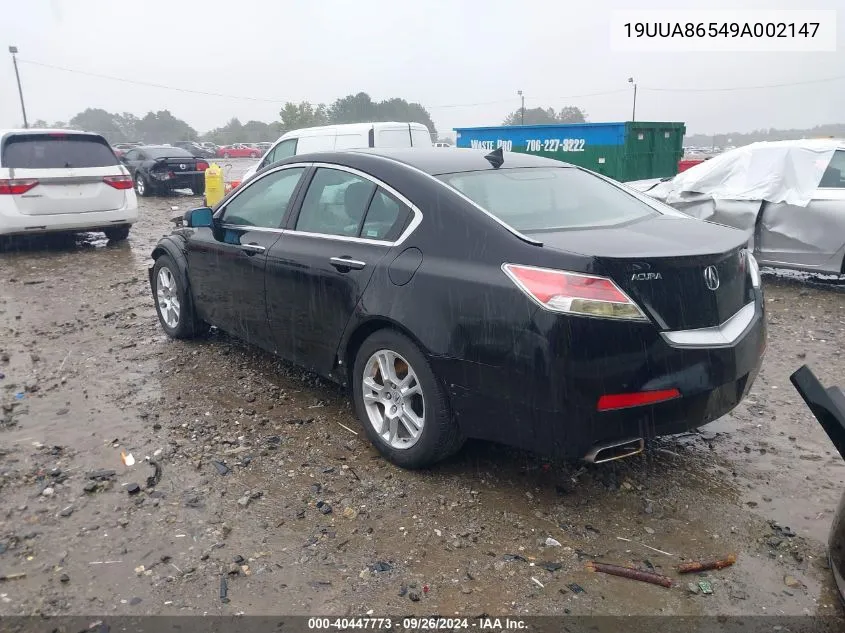 2009 Acura Tl 3.5 VIN: 19UUA86549A002147 Lot: 40447773