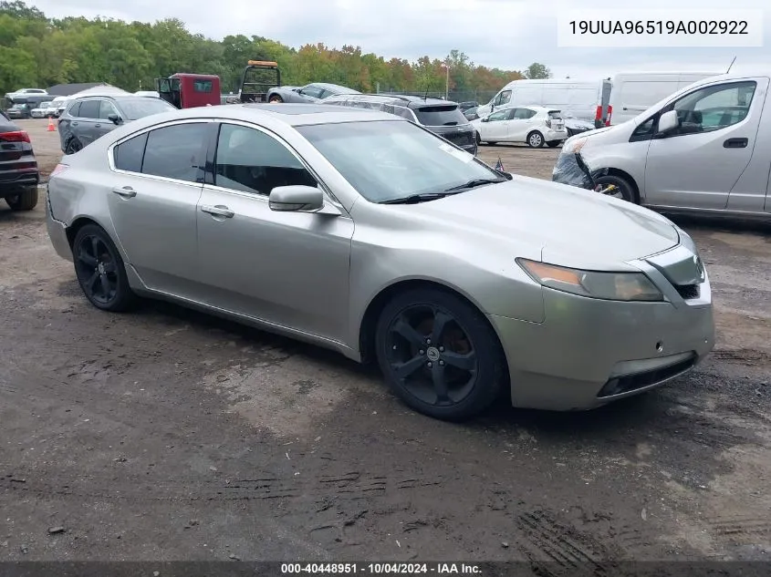 2009 Acura Tl 3.7 VIN: 19UUA96519A002922 Lot: 40448951