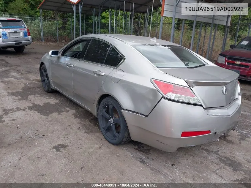 2009 Acura Tl 3.7 VIN: 19UUA96519A002922 Lot: 40448951