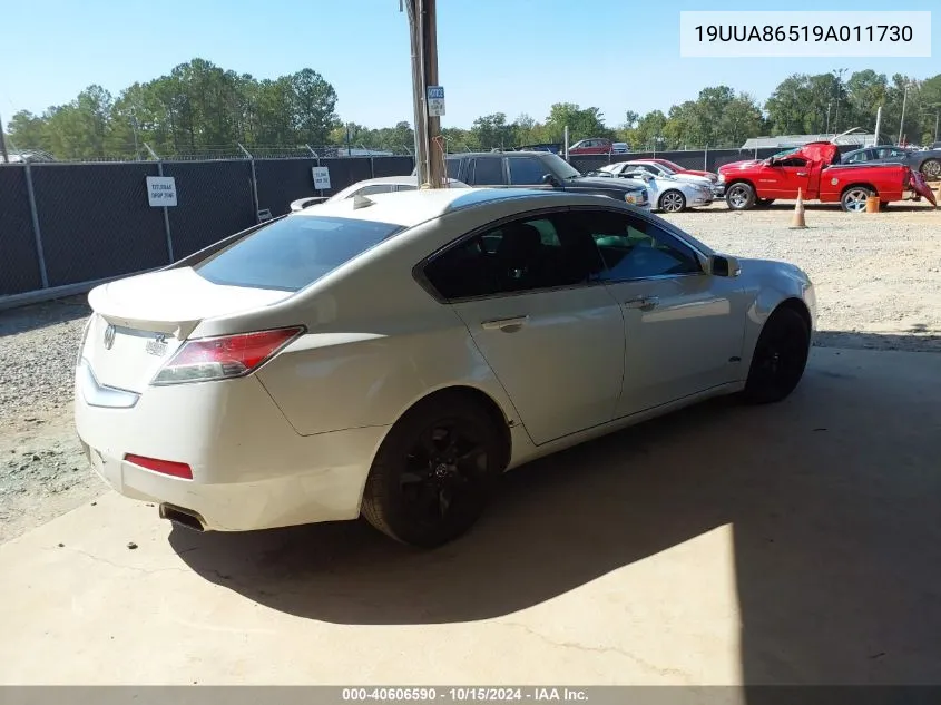 2009 Acura Tl 3.5 VIN: 19UUA86519A011730 Lot: 40606590