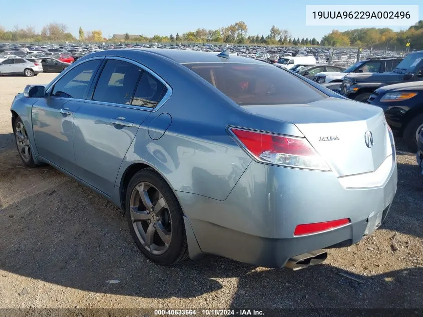 2009 Acura Tl 3.7 VIN: 19UUA96229A002496 Lot: 40633664