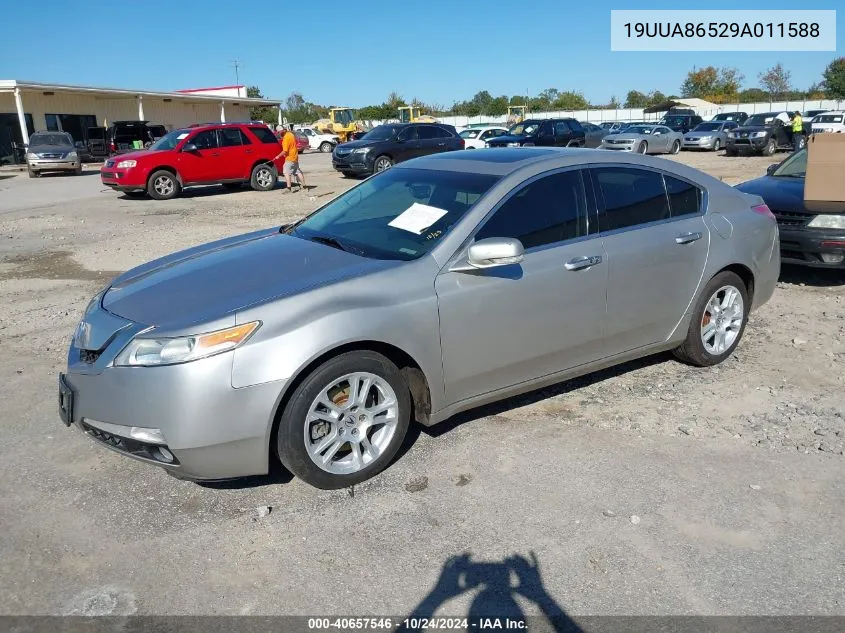 2009 Acura Tl 3.5 VIN: 19UUA86529A011588 Lot: 40657546