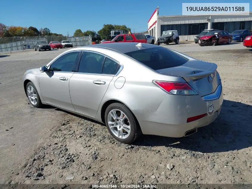 2009 Acura Tl 3.5 VIN: 19UUA86529A011588 Lot: 40657546