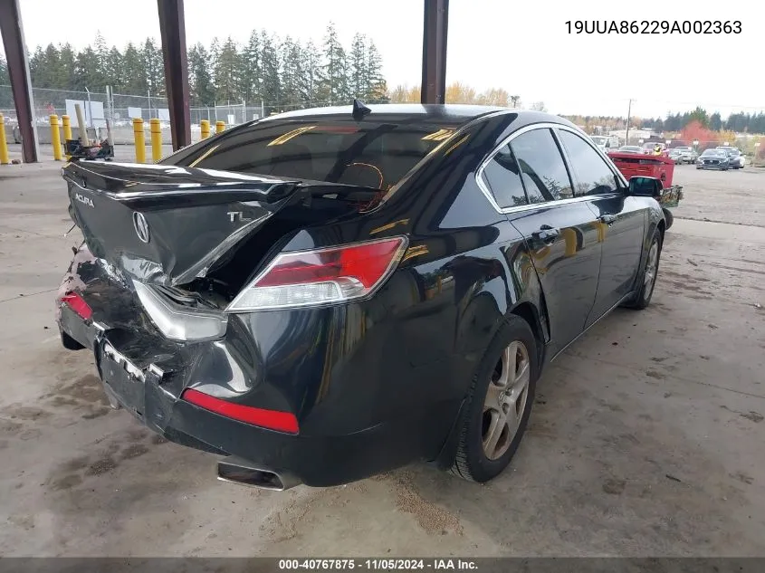 2009 Acura Tl 3.5 VIN: 19UUA86229A002363 Lot: 40767875