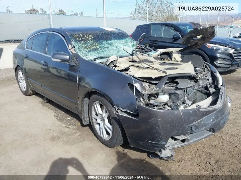 2009 Acura Tl 3.5 VIN: 19UUA86229A025724 Lot: 40799642