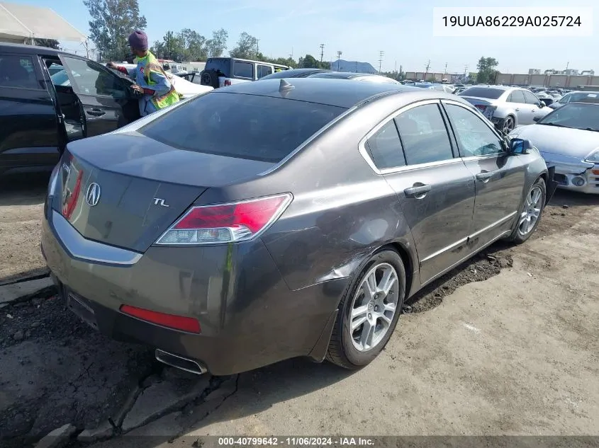 2009 Acura Tl 3.5 VIN: 19UUA86229A025724 Lot: 40799642