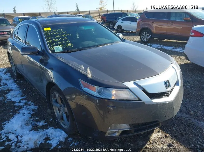 2010 Acura Tl VIN: 19UUA9F56AA801518 Lot: 12132281