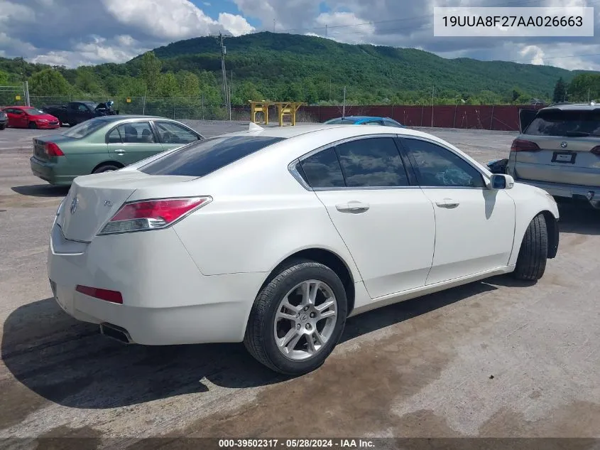 2010 Acura Tl 3.5 VIN: 19UUA8F27AA026663 Lot: 39502317