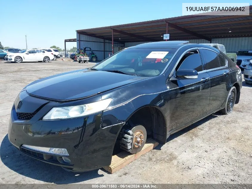 2010 Acura Tl 3.5 VIN: 19UUA8F57AA006942 Lot: 39671583