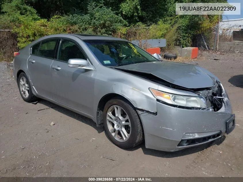 2010 Acura Tl 3.5 VIN: 19UUA8F22AA022309 Lot: 39828658