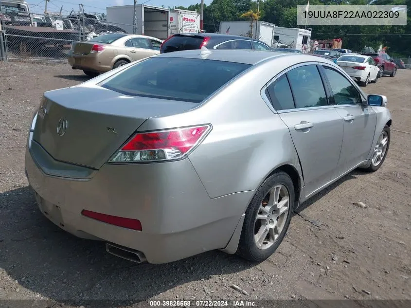 2010 Acura Tl 3.5 VIN: 19UUA8F22AA022309 Lot: 39828658