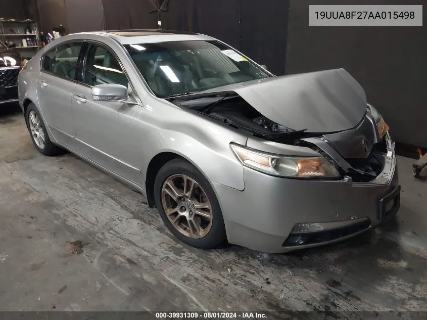 2010 Acura Tl 3.5 VIN: 19UUA8F27AA015498 Lot: 39931309