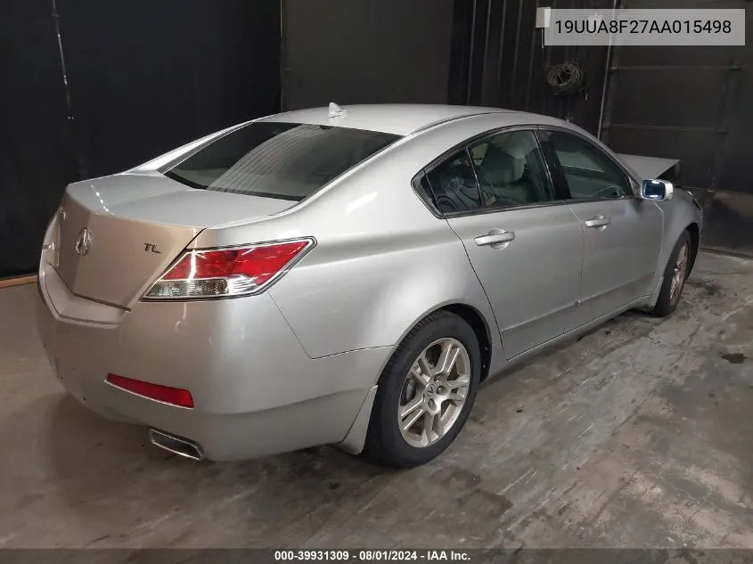 2010 Acura Tl 3.5 VIN: 19UUA8F27AA015498 Lot: 39931309