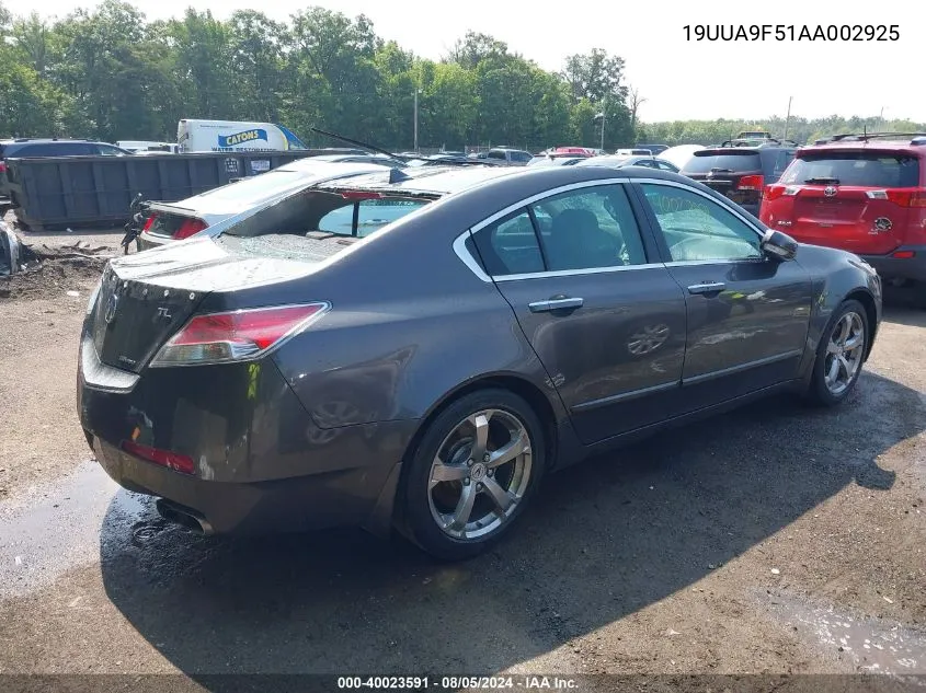 2010 Acura Tl 3.7 VIN: 19UUA9F51AA002925 Lot: 40023591