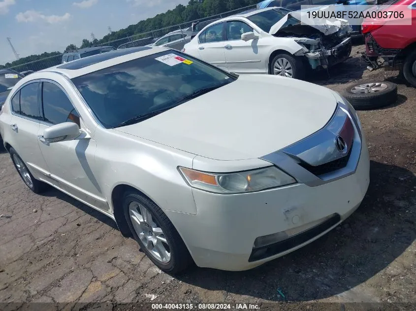 2010 Acura Tl 3.5 VIN: 19UUA8F52AA003706 Lot: 40043135