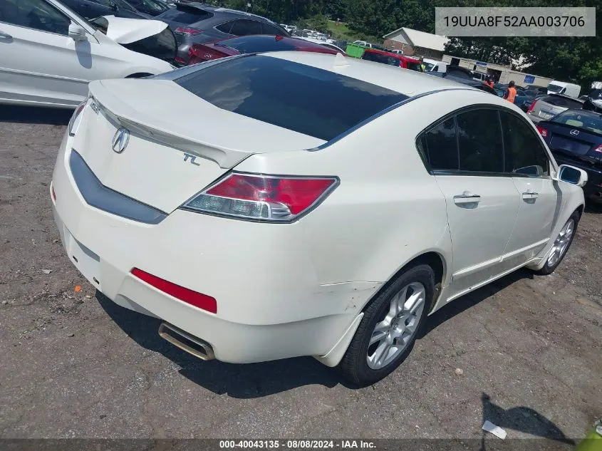 2010 Acura Tl 3.5 VIN: 19UUA8F52AA003706 Lot: 40043135