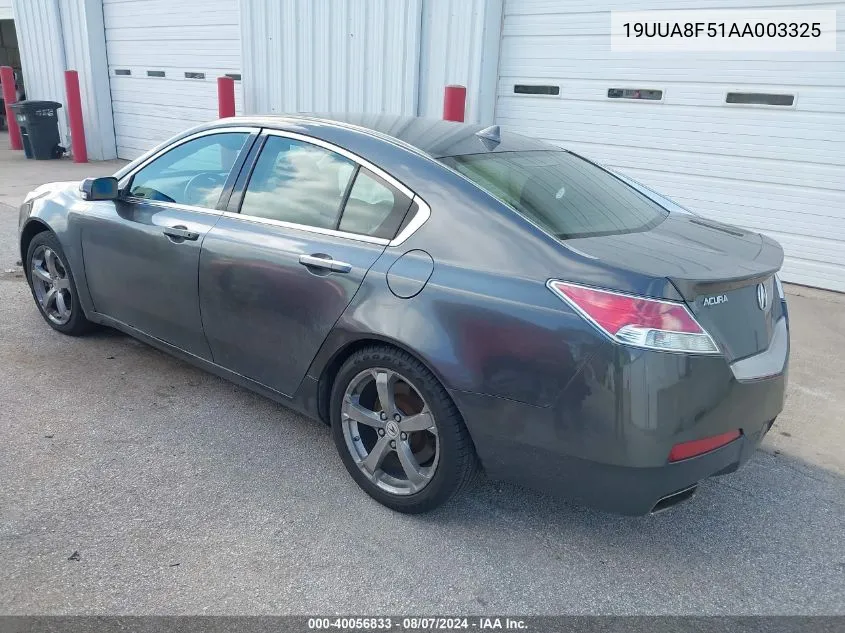 2010 Acura Tl 3.5 VIN: 19UUA8F51AA003325 Lot: 40056833