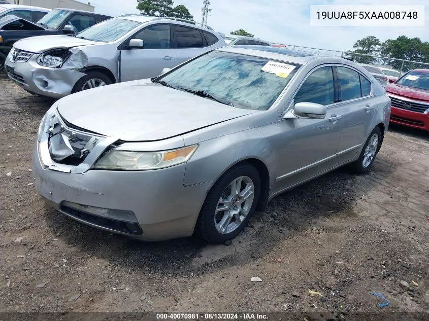 2010 Acura Tl 3.5 VIN: 19UUA8F5XAA008748 Lot: 40070981