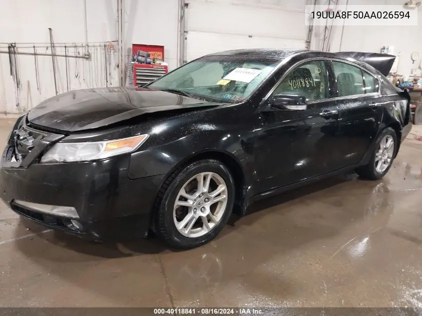 2010 Acura Tl 3.5 VIN: 19UUA8F50AA026594 Lot: 40118841