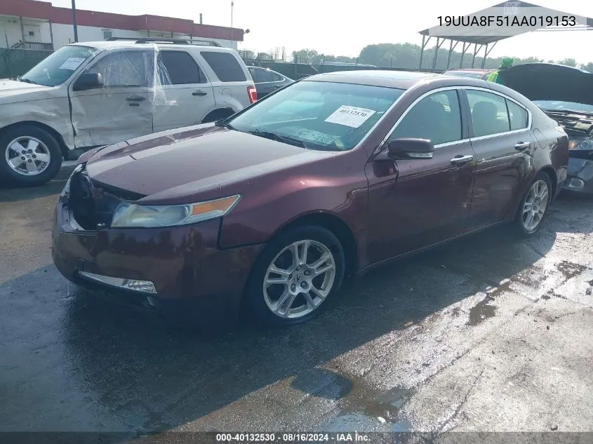 2010 Acura Tl 3.5 VIN: 19UUA8F51AA019153 Lot: 40132530