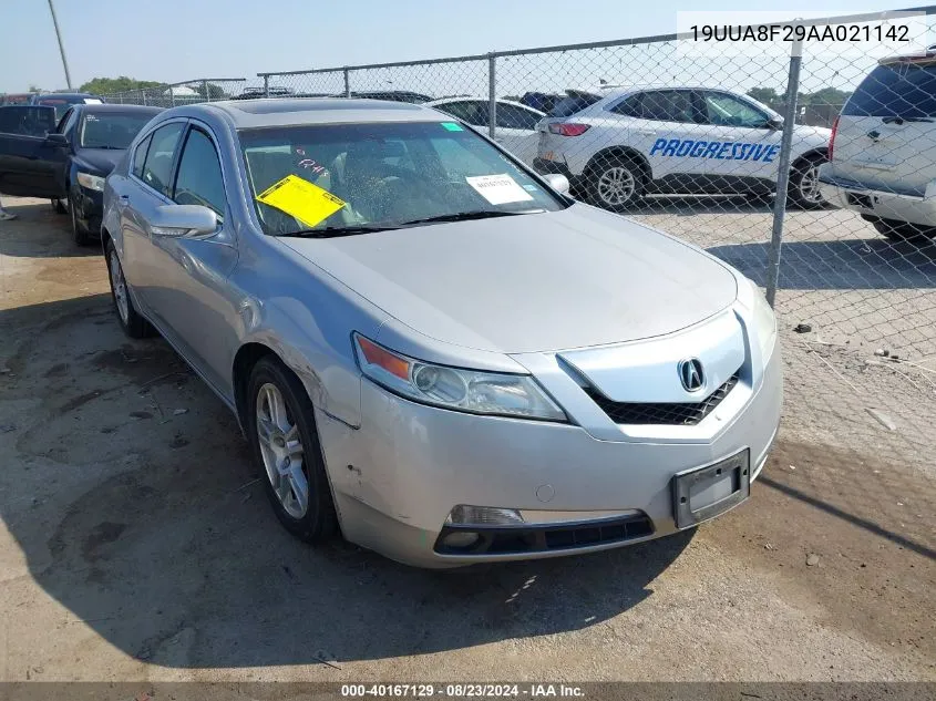 2010 Acura Tl 3.5 VIN: 19UUA8F29AA021142 Lot: 40167129