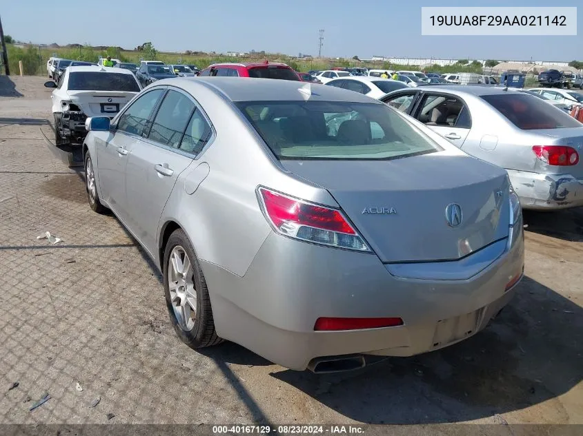 2010 Acura Tl 3.5 VIN: 19UUA8F29AA021142 Lot: 40167129