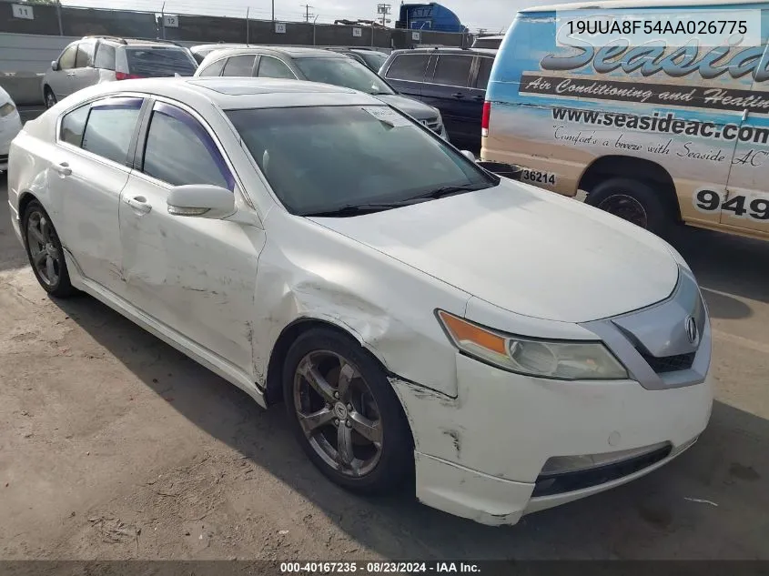 2010 Acura Tl 3.5 VIN: 19UUA8F54AA026775 Lot: 40167235