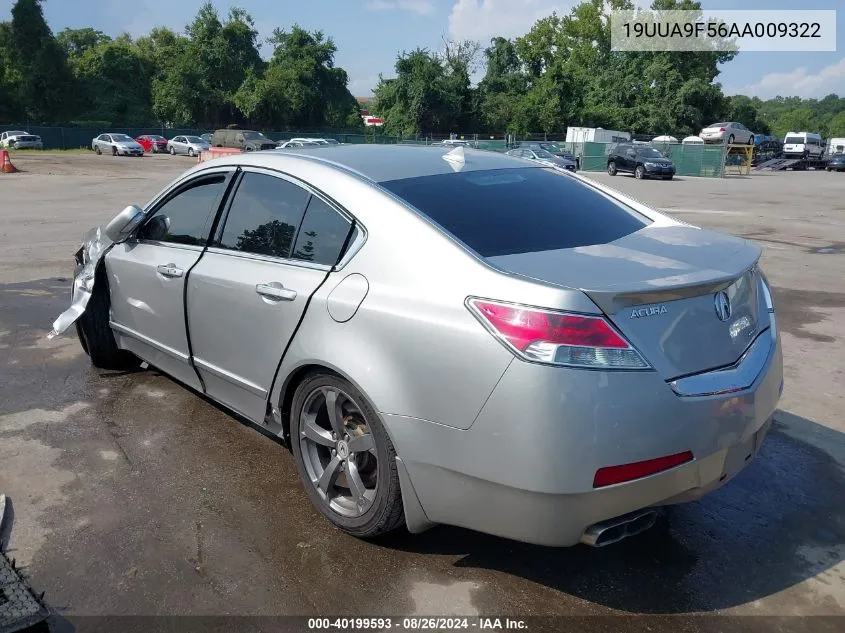 2010 Acura Tl 3.7 VIN: 19UUA9F56AA009322 Lot: 40199593