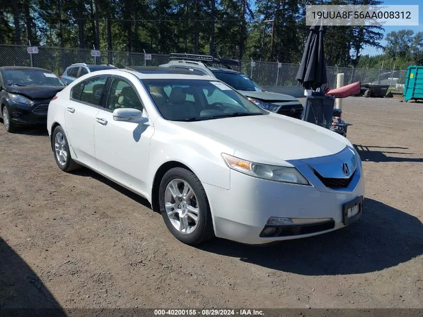 2010 Acura Tl 3.5 VIN: 19UUA8F56AA008312 Lot: 40200155