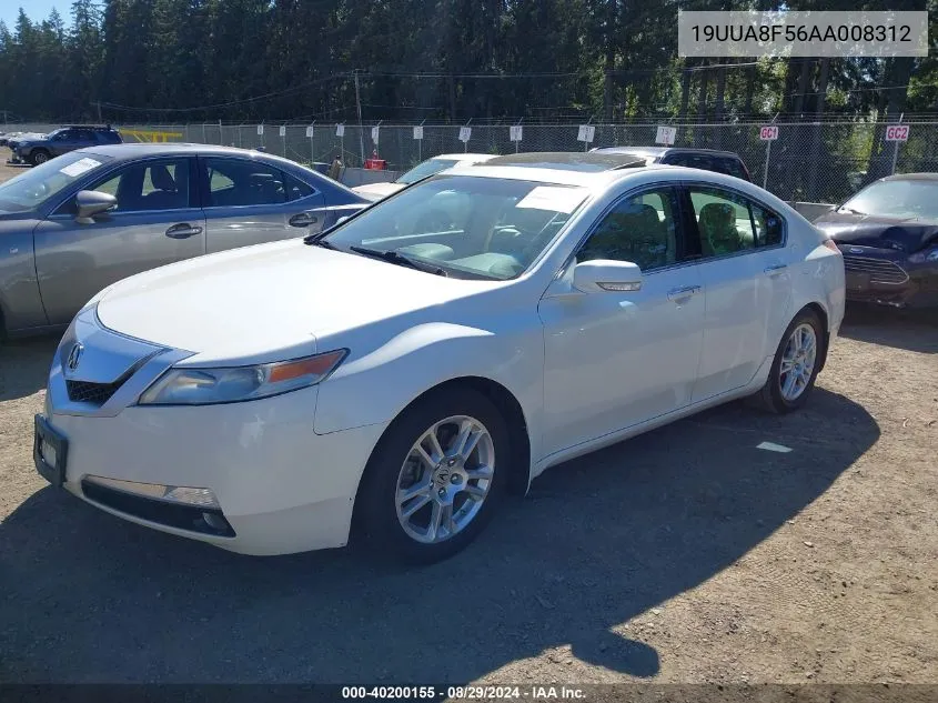 2010 Acura Tl 3.5 VIN: 19UUA8F56AA008312 Lot: 40200155