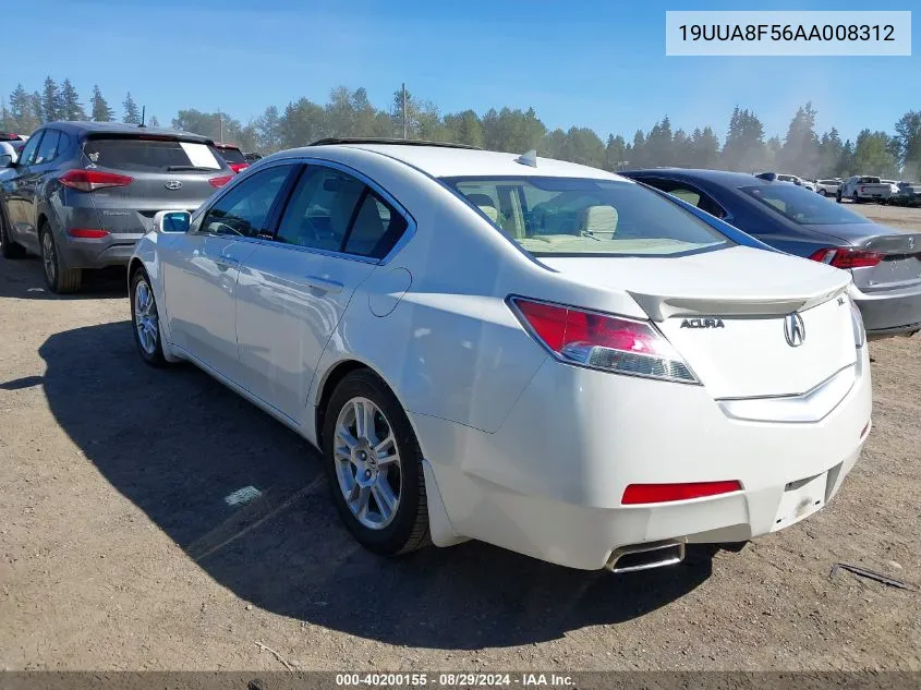 2010 Acura Tl 3.5 VIN: 19UUA8F56AA008312 Lot: 40200155