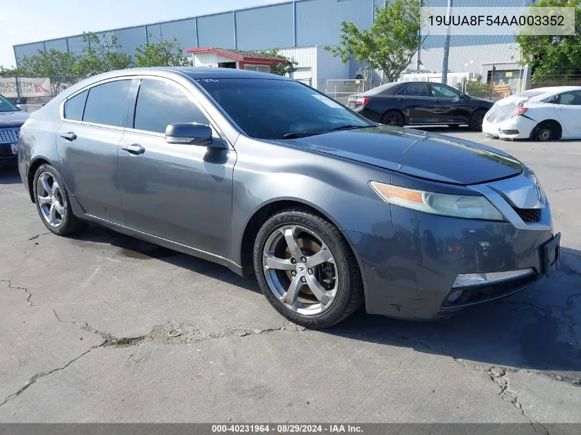 19UUA8F54AA003352 2010 Acura Tl 3.5