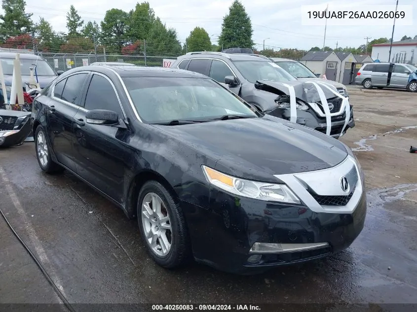 2010 Acura Tl 3.5 VIN: 19UUA8F26AA026069 Lot: 40250083