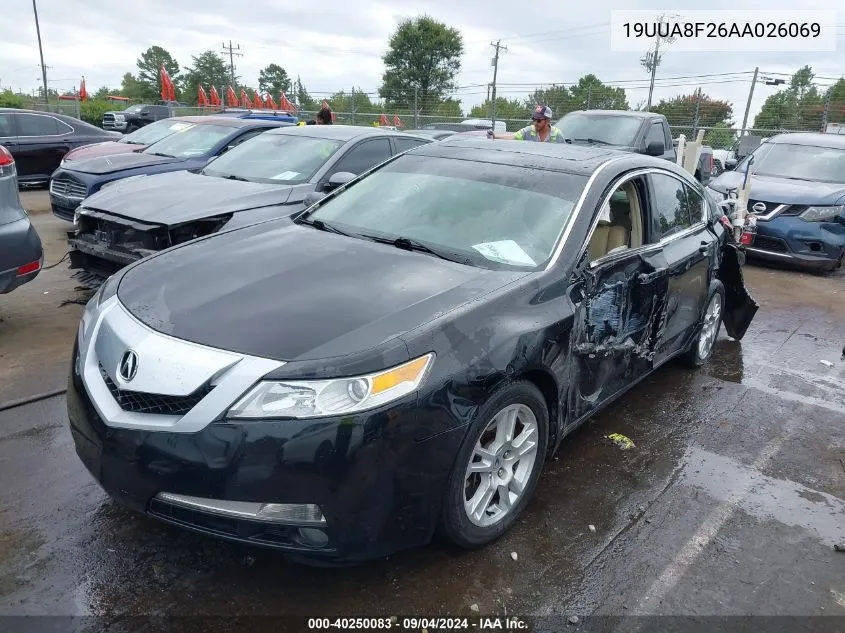 2010 Acura Tl 3.5 VIN: 19UUA8F26AA026069 Lot: 40250083