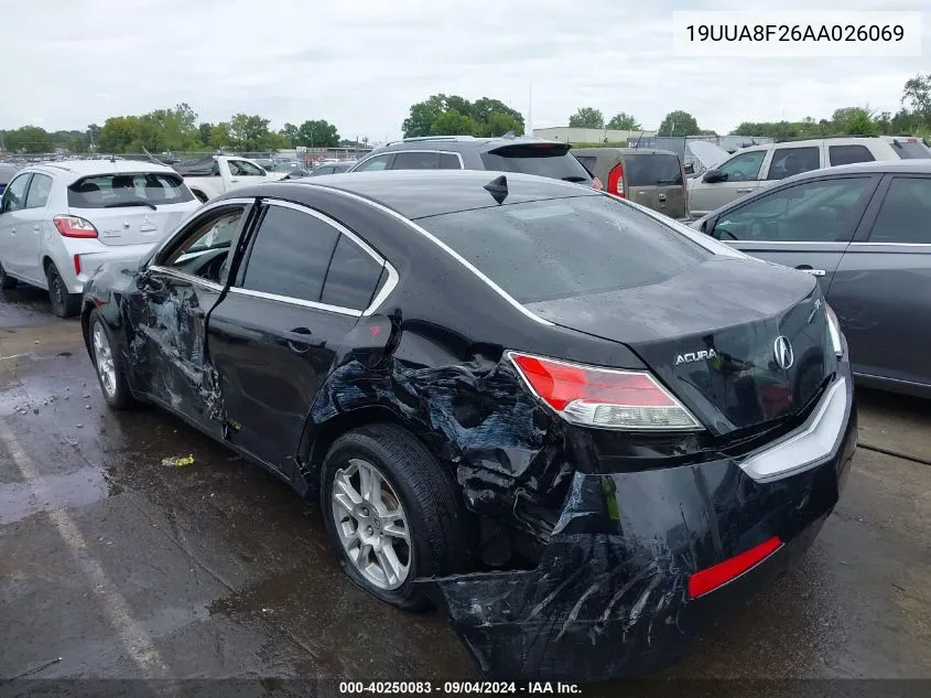 2010 Acura Tl 3.5 VIN: 19UUA8F26AA026069 Lot: 40250083