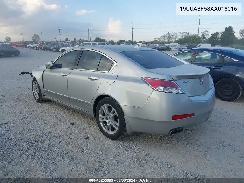 2010 Acura Tl VIN: 19UUA8F58AA018016 Lot: 40255089