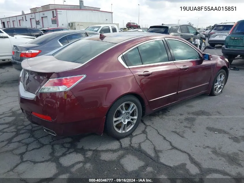 2010 Acura Tl VIN: 19UUA8F55AA015851 Lot: 40346777