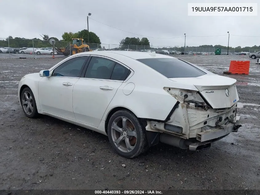 2010 Acura Tl 3.7 VIN: 19UUA9F57AA001715 Lot: 40440393